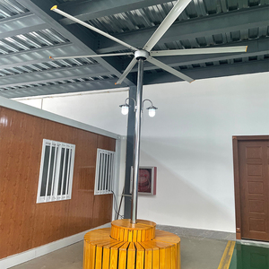 Ventilador AirPole HVLS para exteriores de 24 pies, resistente al agua, 6 aspas, 7,3 metros, 220V, Motor de CA, montaje en techo, ventiladores de ventilación para uso doméstico - Product Image 1