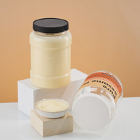 Vente en gros de pots de stockage en PET transparents vides de 1000 ml et 1300 ml, avec couvercle à vis, en plastique, pour l'emballage de mayonnaise, de miel et de confiture