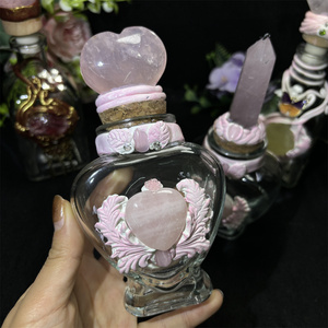 Kindfull mới đến bán buôn thủy tinh đầy màu sắc Thủ công mỹ nghệ tự nhiên chữa bệnh nguyên đá thạch anh hồng muốn chai cho quà tặng - Product Image 5