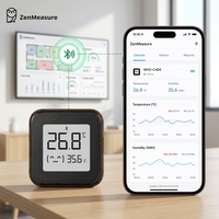 ZenMeasure Moniteur d'aliments frais pour supermarchés, Affichage sans fil BLE sur écran e-paper, Enregistreur de données de température et d'humidité à faible consommation d'énergie, Instruments de mesure de la température