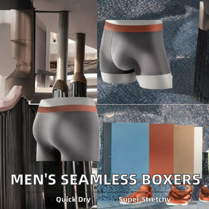 Caleçons Boxers Homme Sans Coutures en Modal, Taille Mi-Haute, Grande Élasticité, Respirants, Séchage Rapide, Effet Seconde Peau, Grandes Tailles L-4XL - Product Image 2