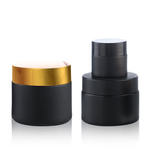 Barattoli di <span class=keywords><strong>vetro</strong></span> vuoti personalizzati contenitori cosmetici 100ml 30ml bocca larga 30ml barattolo di <span class=keywords><strong>vetro</strong></span> ambra con coperchio nero per Gel per capelli 50g 30g - Product Image 1
