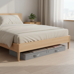 <strong>Shallow</strong>, Lightweight Under-bed <strong>Storage</strong> with Zippers and Handles, Suitable for Dormitories and Homes, with a Transparent Cover. - Product Image 3