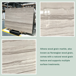 Marbre à grain de bois naturel personnalisable avec des carreaux en céramique, adapté aux comptoirs d'îlots de cuisine et aux sols d'hôtels - Product Image 2