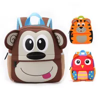 Sacs d'école en peluche pour enfants, sac de voyage en forme d'animal en peluche, singe en peluche avec un Mini jouet