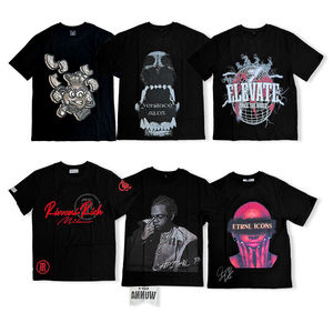 เสื้อยืดสตรีทแวร์คุณภาพสูง ผ้าฝ้ายถัก 100% ประดับลูกปัด เป็นมิตรกับสิ่งแวดล้อม ระบายอากาศได้ดี สำหรับงานออกแบบกราฟิกขนาดใหญ่พิเศษตามสั่ง - Product Image 1