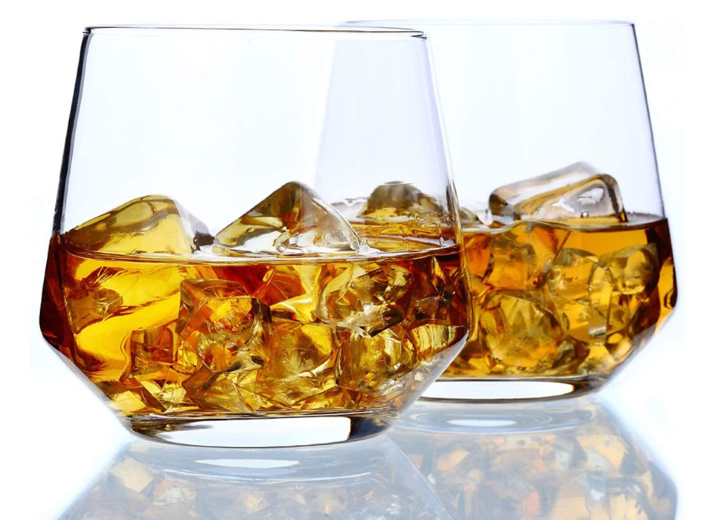 Crystal material  Whiskey Glasses, Set of 4 Rock Glass Old Fashioned Glass Glasses Tumblers