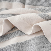 Couverture en tricot gaufré 100 % polyester, douce, respirante, légère et chaude, à rayures, avec ourlet doublement plié soigné, pour la décoration intérieure et les canapés
