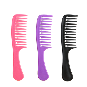 Peine de Plástico de Dientes Anchos, Tamaño Grande, Herramienta para Desenredar y Peinar el Cabello, Colores Rosa, Morado y Negro - Product Image 1