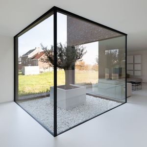 Ventanas de vidrio templado personalizadas Precio barato Imagen grande Ventana negra Ventana panorámica Ventana fija de piso a techo para la venta - Product Image 3