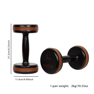 1 Paio di Manubri in Legno di Alta Qualità e Resistenti da 1 KG - Attrezzatura per Allenamento di Forza per Braccia e Gambe - Sicuri per l'Allenamento di Forza - Product Image 6