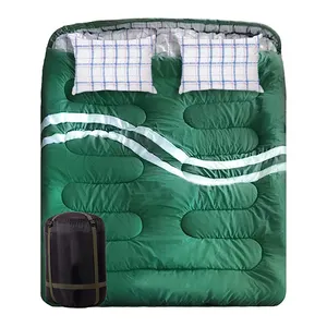 Saco De Dormir Adults 3-4 Seasons Cold Weather Camping Bed 2 Person Double Sleeping Bags With 2 Pillows