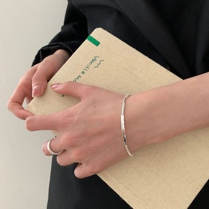 Heavy Industry Korean Edition Pure Silver Long Brand Box Cadena Pulsera Simple Neutral High Silver Pulsera Diseñador <span class=keywords><strong>de</strong></span> joyas - Product Image 3