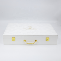 NICE vente en gros en stock boîtes de rangement en bois de surface en cuir PU noir de luxe boîtes en bois Mdf valises en cuir