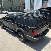 Auvent de pick-up modulaire en aluminium sur mesure avec panneaux latéraux verrouillables type ailes de mouette et barre transversale porte-bagages pour le camping en tout-terrain