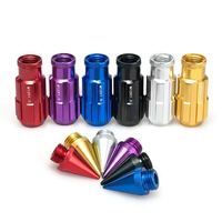 20 pièces Écrous de roue de course en aluminium, écrous de tuning allongés 79mm, antivol, à pointes pour jantes de voiture M12X1.25 / M12X1.5