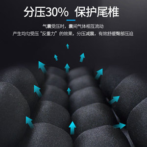 JFT Inflatable Motorcycle Seat <b>Cushion</b> 30x23x3cm Rear Shock Absorbing <b>Pad</b> With Pump And Straps - Product Image 5
