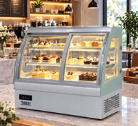 Vitrine Réfrigérée Commerciale de Comptoir pour Pâtisseries et Gâteaux, Verre Courbé, 140L, LED, OEM ODM