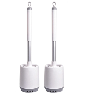 Escobilla de Inodoro Higiénica de TPR y PP con Soporte de Pared para Baño, de Acero Inoxidable y Silicona, con Diatomita - Product Image 1
