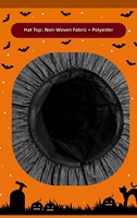 Chapeau de sorcière noir en velours Moni pour adulte, accessoire de costume d'Halloween, accessoire de fête classique pour cosplay, décoration de robe en polyester
