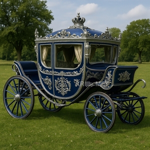 Gold Leaf <b>Paint</b> Customized Luxury Princess Royal Horse Carriage Sightseeing Flower Decorated 4-6 People Solid Rubber Tires - Product Image 6