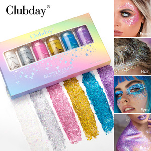 Kit de maquillage tout-en-un pour le corps et le visage, avec paillettes colorées scintillantes à 6 couleurs, pour le maquillage de scène, le jour du club, C801 006, transfrontalier - Product Image 3
