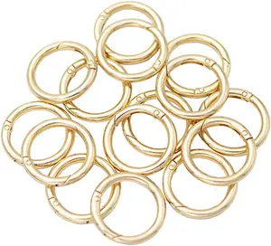 Trigger Spring O Rings Round Carabiner Clip Snap Keyrings Gold Spring Rings For Bags Purses