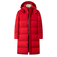 Veste d'hiver rembourrée de haute qualité 2025, vêtements chauds pour l'hiver, fabricant de vêtements sur mesure, veste longue à capuche pour homme, veste longue en duvet pour l'hiver