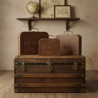 Valise Vintage de Haute Qualité, Ensemble de 3 Pièces, Boîte à Fleurs, Boîte Cadeau, Boîte d'Emballage, Vente Directe Usine