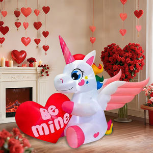 Unicornio Inflable de 1.5 Metros con Luz LED, Resistente al Agua, Alimentado por CC, Sosteniendo un Corazón, Decoración para Jardín, San Valentín, Hogar, Bodas y Fiestas - Product Image 3