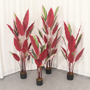 นกประดิษฐ์ต้นไม้กล้วยสำหรับเดินทางทำจากพลาสติกสีแดงใช้ในร่ม - Product Image 2