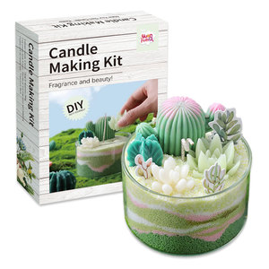 Cây Xương Rồng Tự làm nến làm <span class=keywords><strong>Kit</strong></span> Đồ chơi giáo dục với cây xương rồng màu nến viên bông bấc lọ thủy tinh - Product Image 1