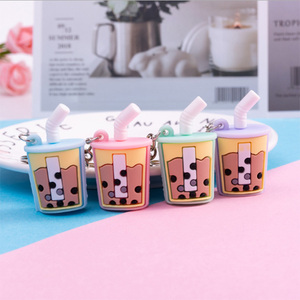 Llavero de PVC Suave con Diseño Personalizado de Té de Burbujas, Superventas - Product Image 3