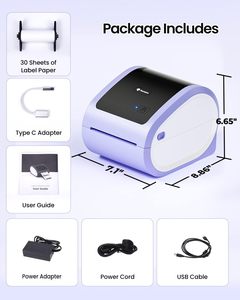 Phomemo-Impresora térmica inalámbrica USB, dispositivo de impresión de código de barras, 4x6, etiqueta de envío - Product Image 2