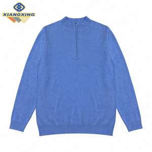 OEM/ODM Knit Merino Wool <strong>Men's</strong> Half Zip Pullover Sweater Knitted <strong>Roll</strong> <strong>Neck</strong> Long Sleeve Anti-Wrinkle Autumn <strong>Jumper</strong> - Product Image 1