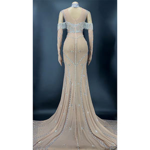 Undefined A6447 abiti firmati da sera abiti da ballo a catena lunga abito in metallo - Product Image 5