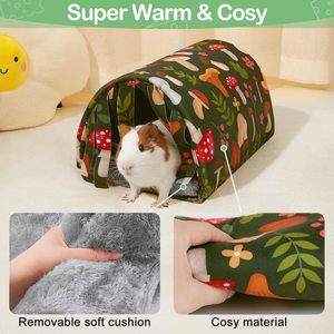 Guinea Pig and <strong>Ferret</strong> Hiding Place Hamster Tunnel Comfortable Curtains Rabbit House Suitable for Small Pet <strong>Cages</strong> Soft Nest - Product Image 3