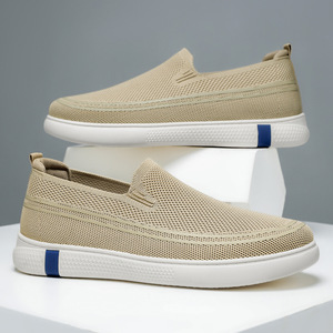 Zapatos para Caminar de Malla Gris Claro, Sin Cordones, Punta Redonda, Entresuela Transpirable de EVA, Suela de Goma, Estilo para Todas las Temporadas - Product Image 3