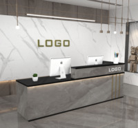 Comptoir de réception d'accueil, comptoir de bar pour le thé au lait, table de comptoir commerciale, petite table de bureau moderne simple personnalisée