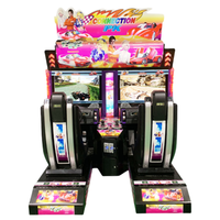 Console de jeu vidéo de course d'arcade à deux joueurs grand équipement de voiture de divertissement à pièces en métal