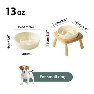 Orta büyük köpekler için seramik yavaş besleyici köpek kase kapalı evcil besleme için yükseltilmiş tasarım küçük kutu ambalaj ile su kasesi - Product Image 4