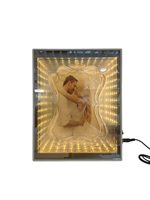 Cadre photo LED en plastique pas cher, romantique, cadeau de mariage, souvenir, vente en gros, fabrication en usine, cadre photo double cœur