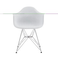 Fauteuils de salle à manger modernes en plastique avec base en fil chromé, vente chaude pour la salle à manger et l'usage commercial
