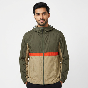 Fine qualité Cool Style longue fermeture éclair vêtements d'équipe en plein air veste froissée Patchwork couleur Nylon coupe-vent veste coupe-vent - Product Image 1