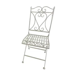 Cadeiras dobráveis de metal antigo, durável, jardim, ar livre, pátio
