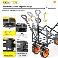 Chariot pliable en métal réglable à quatre roues avec auvent, pour animaux de compagnie, camping en extérieur, transport d'enfants, rangement à ouverture arrière