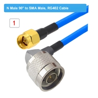 Câble coaxial RG402 SMA vers L16 N, connecteur mâle-femelle à angle droit, type L16 N vers SMA à sertir pour test haute fréquence RG402 50 ohms rapide