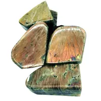 polished crystal wholesale natural stone gray labradorite free form palm stone crystals for Home Decoration