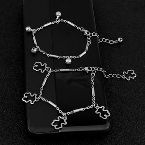 2026 Wholesale Jewelry Popular Niche Design <b>Silver</b> Plated Little Bear Shaped Pendant <b>Bracelet</b> Titanium Steel Unisex's <b>Bracelets</b> - Product Image 1