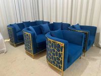 Canapé en or avec structure en acier inoxydable, de haute qualité et luxueux, pour hôtel, maison, chambre à coucher, ensembles de canapés modernes, canapé d'angle